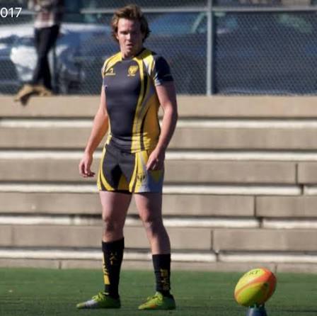 Dal Rugby player preparing to kick on match day